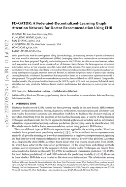 FD-GATDR: A Federated-Decentralized-Learning Graph Attention Network for
  Doctor Recommendation Using EHR