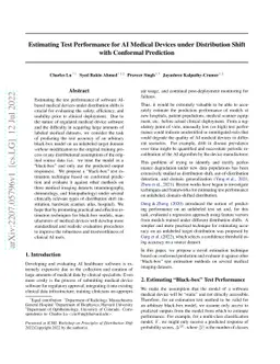 Estimating Test Performance for AI Medical Devices under Distribution
  Shift with Conformal Prediction