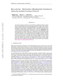 RelaxLoss: Defending Membership Inference Attacks without Losing Utility