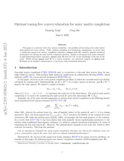 Optimal tuning-free convex relaxation for noisy matrix completion