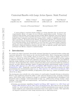 Contextual Bandits with Large Action Spaces: Made Practical
