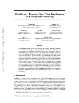 Earthformer: Exploring Space-Time Transformers for Earth System
  Forecasting