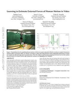 Learning to Estimate External Forces of Human Motion in Video