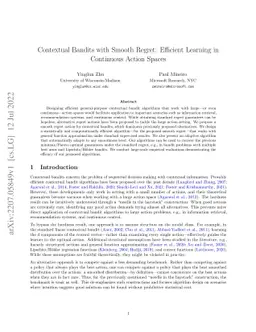 Contextual Bandits with Smooth Regret: Efficient Learning in Continuous
  Action Spaces