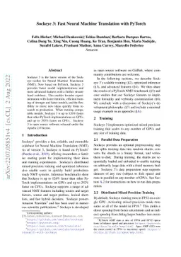 Sockeye 3: Fast Neural Machine Translation with PyTorch