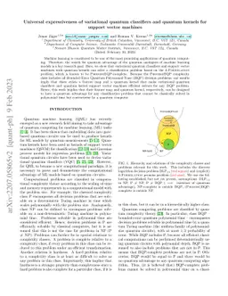 Universal expressiveness of variational quantum classifiers and quantum
  kernels for support vector machines