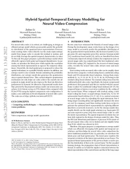 Hybrid Spatial-Temporal Entropy Modelling for Neural Video Compression