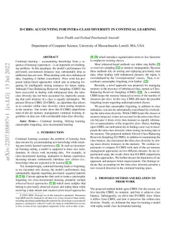 D-CBRS: Accounting For Intra-Class Diversity in Continual Learning