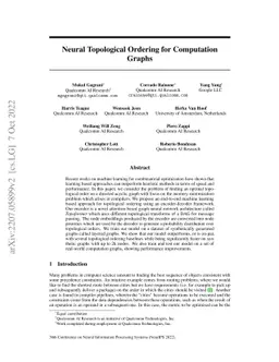 Neural Topological Ordering for Computation Graphs