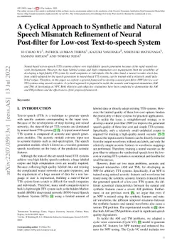 A Cyclical Approach to Synthetic and Natural Speech Mismatch Refinement
  of Neural Post-filter for Low-cost Text-to-speech System