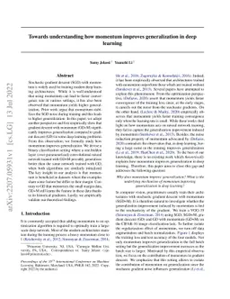 Towards understanding how momentum improves generalization in deep
  learning