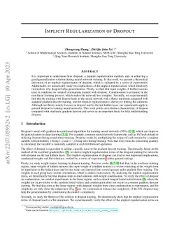 Implicit regularization of dropout