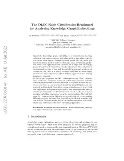 The DLCC Node Classification Benchmark for Analyzing Knowledge Graph
  Embeddings