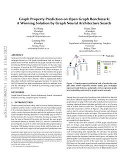 Graph Property Prediction on Open Graph Benchmark: A Winning Solution by
  Graph Neural Architecture Search