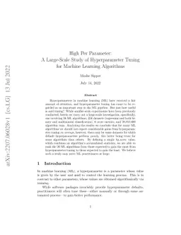 High Per Parameter: A Large-Scale Study of Hyperparameter Tuning for
  Machine Learning Algorithms