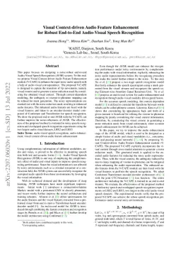 Visual Context-driven Audio Feature Enhancement for Robust End-to-End
  Audio-Visual Speech Recognition
