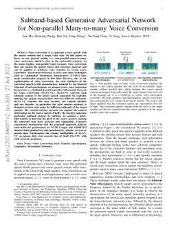 Subband-based Generative Adversarial Network for Non-parallel
  Many-to-many Voice Conversion