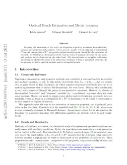 Optimal Reach Estimation and Metric Learning