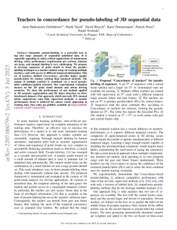 Teachers in concordance for pseudo-labeling of 3D sequential data