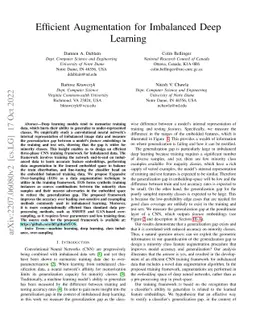 Efficient Augmentation for Imbalanced Deep Learning