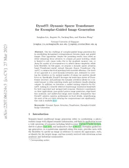 DynaST: Dynamic Sparse Transformer for Exemplar-Guided Image Generation