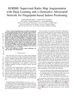 SURIMI: Supervised Radio Map Augmentation with Deep Learning and a
  Generative Adversarial Network for Fingerprint-based Indoor Positioning