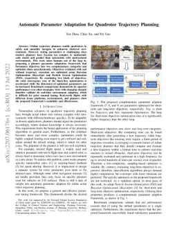 Automatic Parameter Adaptation for Quadrotor Trajectory Planning