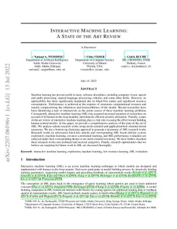 Interactive Machine Learning: A State of the Art Review