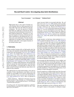 Beyond Hard Labels: Investigating data label distributions