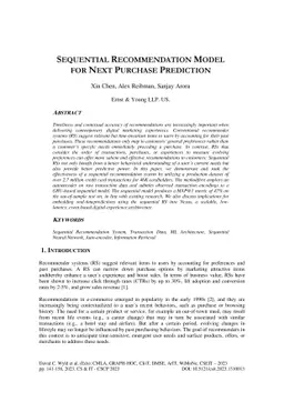 Sequential Recommendation Model for Next Purchase Prediction