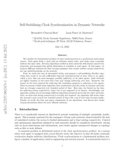 Self-Stabilizing Clock Synchronization in Dynamic Networks