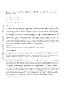 Towards Knowledge-based Mining of Mental Disorder Patterns from Textual
  Data