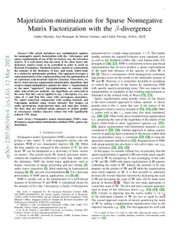 Majorization-minimization for Sparse Nonnegative Matrix Factorization
  with the $β$-divergence