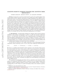 Learning robust marking policies for adaptive mesh refinement