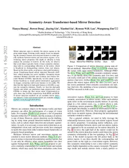 Symmetry-Aware Transformer-based Mirror Detection