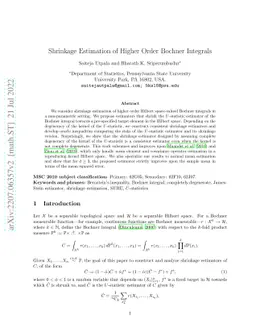 Shrinkage Estimation of Higher Order Bochner Integrals