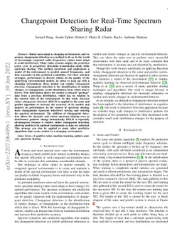 Changepoint Detection for Real-Time Spectrum Sharing Radar