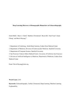 Deep Learning Discovery of Demographic Biomarkers in Echocardiography