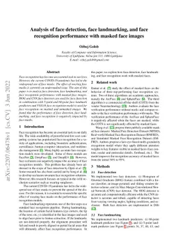 Analysis of face detection, face landmarking, and face recognition
  performance with masked face images