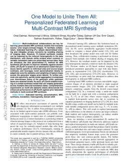One Model to Unite Them All: Personalized Federated Learning of
  Multi-Contrast MRI Synthesis