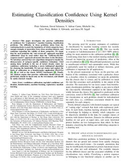 Estimating Classification Confidence Using Kernel Densities