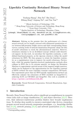 Lipschitz Continuity Retained Binary Neural Network