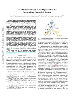 Scalable Model-based Policy Optimization for Decentralized Networked
  Systems