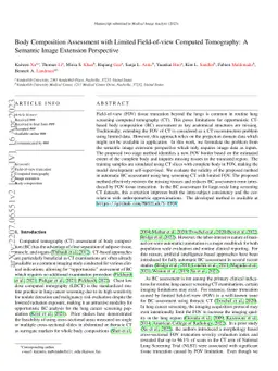 Body Composition Assessment with Limited Field-of-view Computed
  Tomography: A Semantic Image Extension Perspective