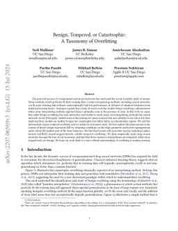Benign, Tempered, or Catastrophic: A Taxonomy of Overfitting