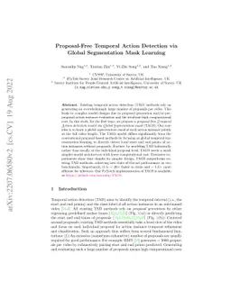Proposal-Free Temporal Action Detection via Global Segmentation Mask
  Learning