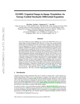 EGSDE: Unpaired Image-to-Image Translation via Energy-Guided Stochastic
  Differential Equations