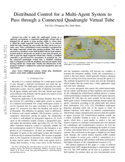 Distributed Control for a Multi-Agent System to Pass through a Connected
  Quadrangle Virtual Tube
