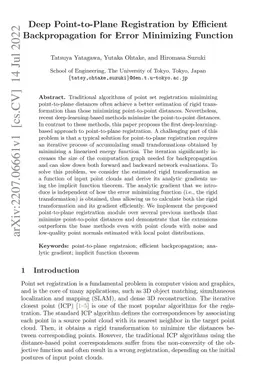 Deep Point-to-Plane Registration by Efficient Backpropagation for Error
  Minimizing Function