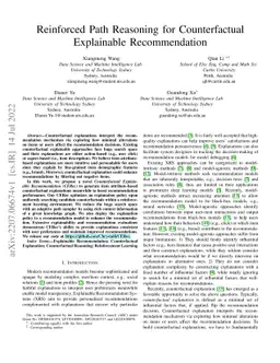 Reinforced Path Reasoning for Counterfactual Explainable Recommendation